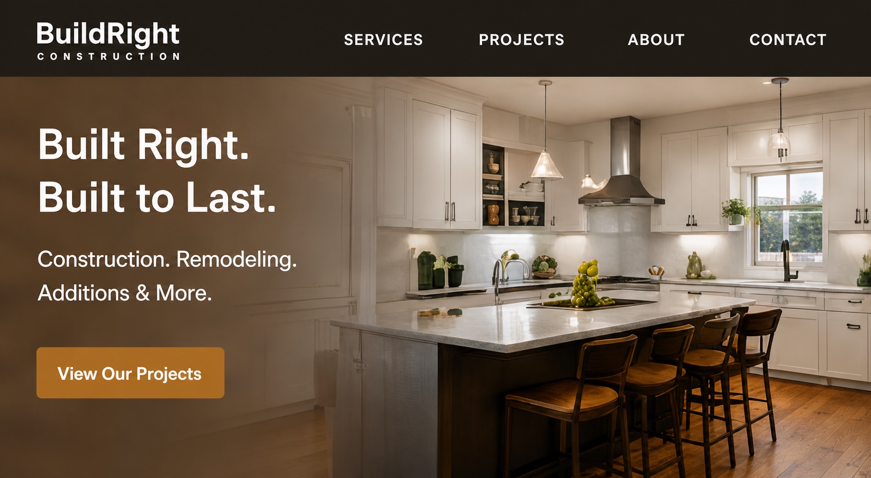 Construction and remodeling website design